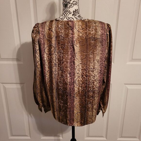 Vintage Nicola leopard print floral blouse - Picture 3 of 6